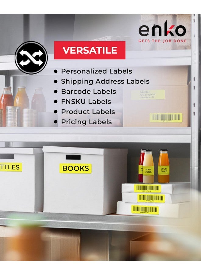 إنكو برودكتس Enko [6 لفات 2100 ملصق] عنوان الشحن وملصقات الباركود 30252 أصفر (11/8 × 31/2) متوافق مع كاتب الملصقات Dymo وطابعة رولو - Image 5