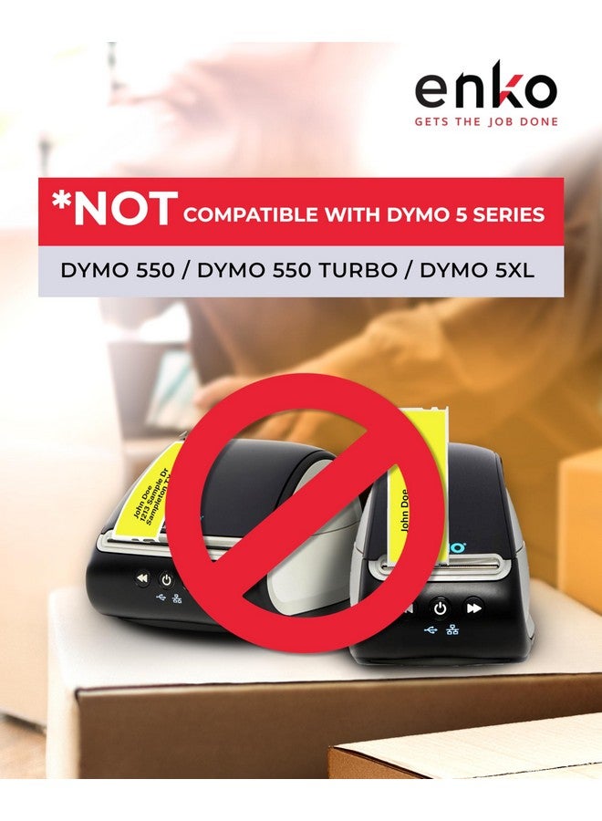 إنكو برودكتس Enko [6 لفات 2100 ملصق] عنوان الشحن وملصقات الباركود 30252 أصفر (11/8 × 31/2) متوافق مع كاتب الملصقات Dymo وطابعة رولو - Image 2