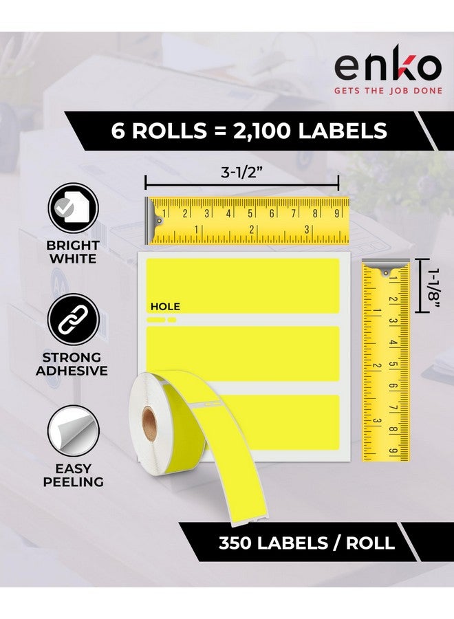 إنكو برودكتس Enko [6 لفات 2100 ملصق] عنوان الشحن وملصقات الباركود 30252 أصفر (11/8 × 31/2) متوافق مع كاتب الملصقات Dymo وطابعة رولو - Image 3