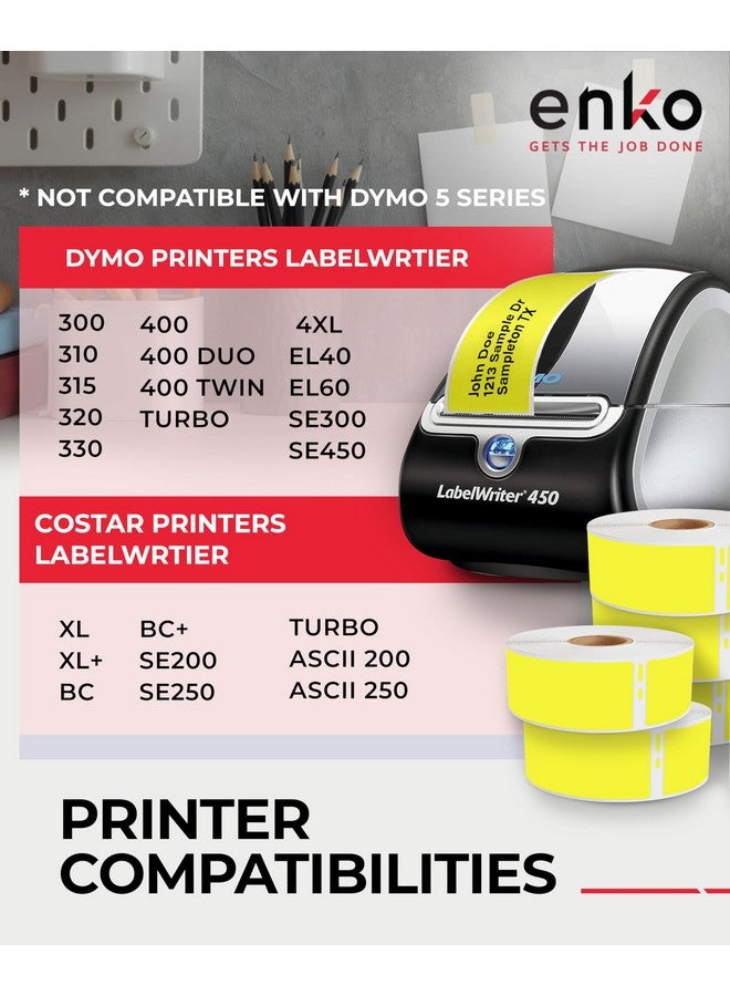 إنكو برودكتس Enko [6 لفات 2100 ملصق] عنوان الشحن وملصقات الباركود 30252 أصفر (11/8 × 31/2) متوافق مع كاتب الملصقات Dymo وطابعة رولو - Image 4