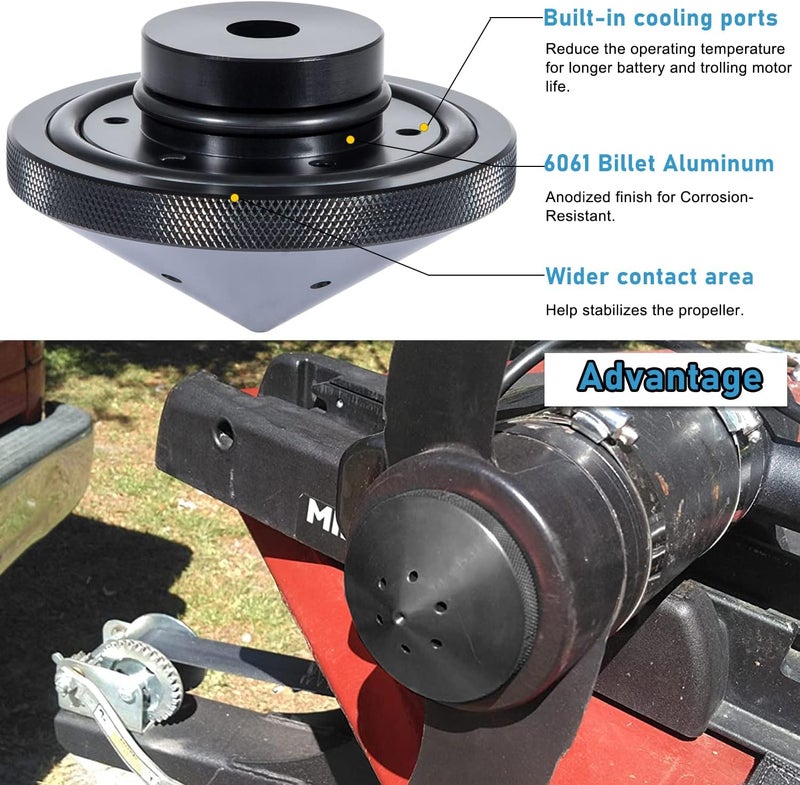 Camoo Eliminator Trolling Motor Prop Nut Custom Fit For MinnKota 80, 101 and 112 lb Models (Black) - Image 4