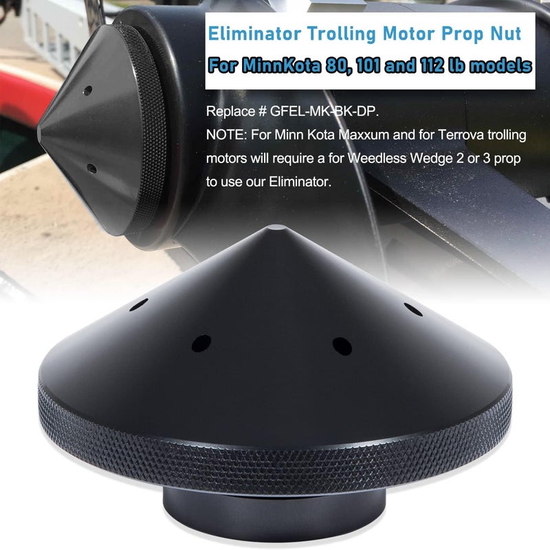 Camoo Eliminator Trolling Motor Prop Nut Custom Fit For MinnKota 80, 101 and 112 lb Models (Black) - Image 2