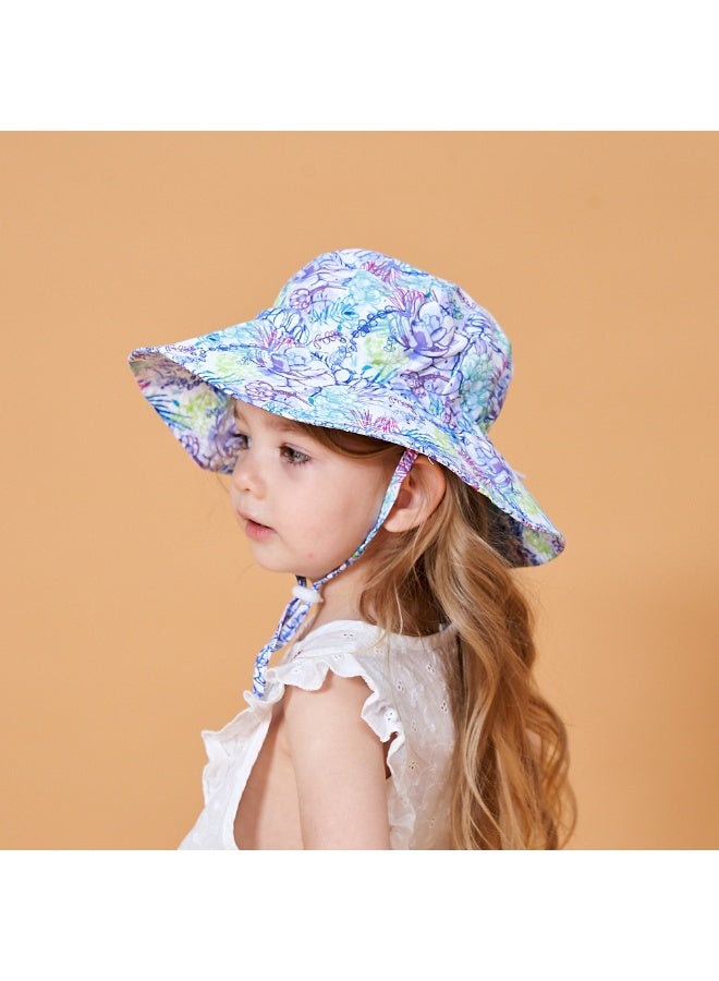 جودة قبعة شمسية للأطفال بحافة عريضة – قبعة شاطئ قابلة للتنفس وسريعة الجفاف للأولاد والبنات، حماية من الأشعة فوق البنفسجية UPF 50+ - Image 5