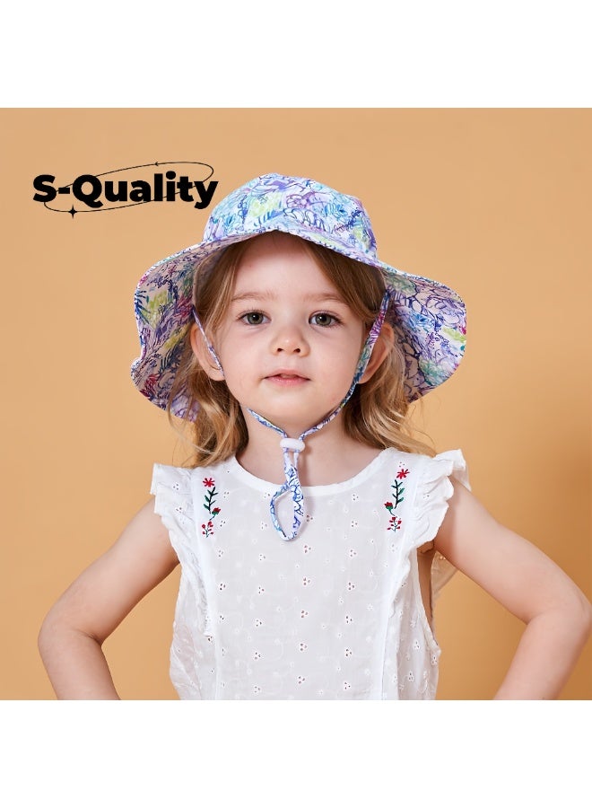 جودة قبعة شمسية للأطفال بحافة عريضة – قبعة شاطئ قابلة للتنفس وسريعة الجفاف للأولاد والبنات، حماية من الأشعة فوق البنفسجية UPF 50+ - Image 2