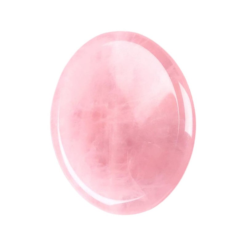 Natural Crystal Oval Worry Stone - White Yellow Crystal Gemstone, Carvable Jade for Gifts