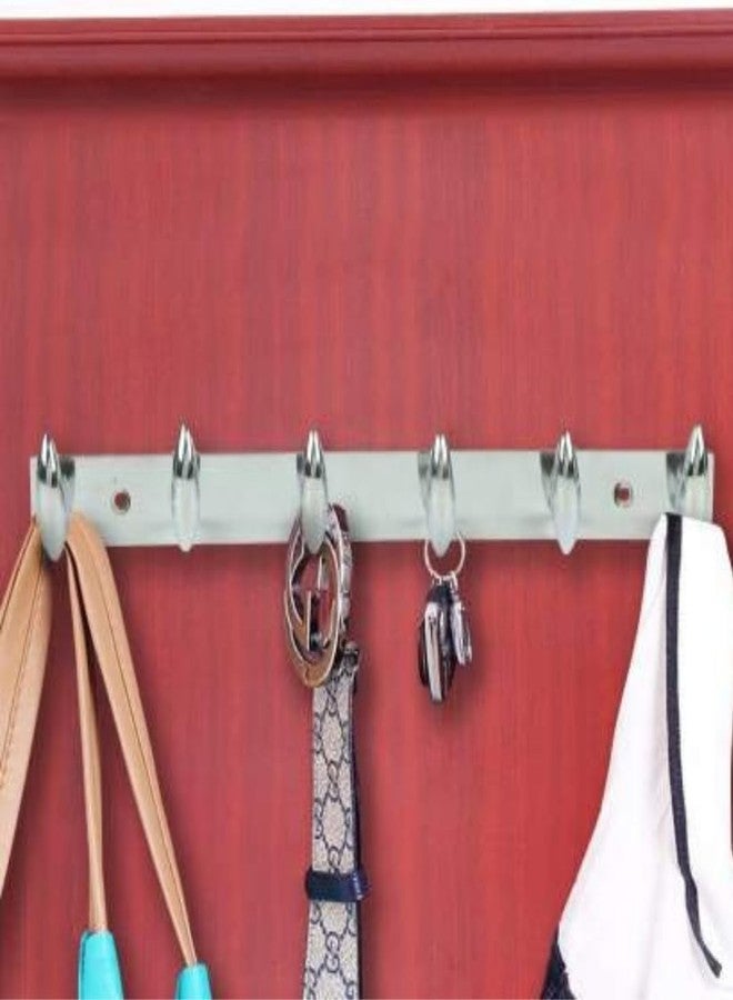BATHONIX Bullet Hanger Stainless Steel 6 Pin Cloth Hanger Bathroom, Kitchen, Wall Wardrobe Door, Hooks for Hanging Keys, Clothes Holder Hook Rail (Pack of 1) - Image 3
