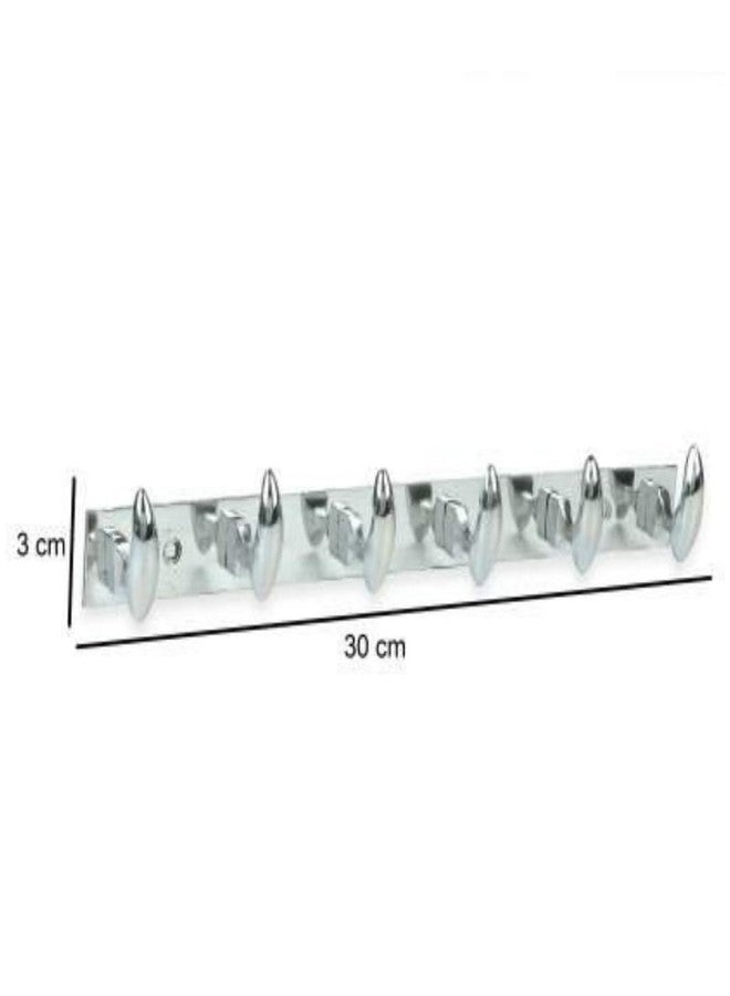 BATHONIX Bullet Hanger Stainless Steel 6 Pin Cloth Hanger Bathroom, Kitchen, Wall Wardrobe Door, Hooks for Hanging Keys, Clothes Holder Hook Rail (Pack of 1) - Image 2
