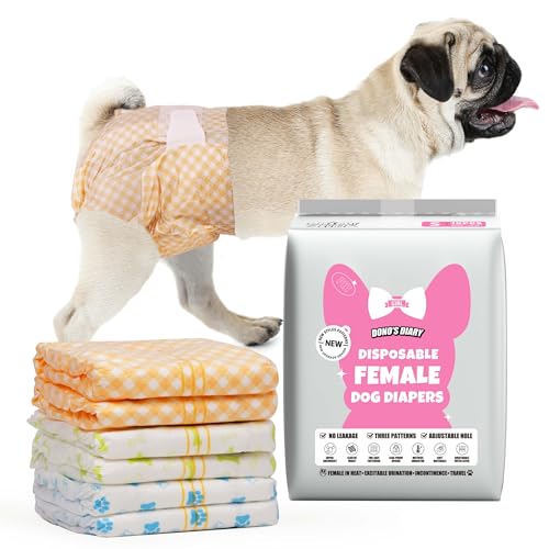 Dono Dog and Cat Diapers Female-60PCS, Disposable Female Dog Period Diaper for Heat with Wetness Indicator, Super Absorbent Doggie Puppy Diapers Female for XXS,Small Medium Large Dogs - Image 1