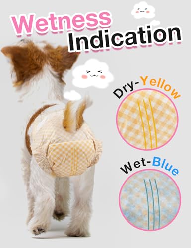 Dono Dog and Cat Diapers Female-60PCS, Disposable Female Dog Period Diaper for Heat with Wetness Indicator, Super Absorbent Doggie Puppy Diapers Female for XXS,Small Medium Large Dogs - Image 5