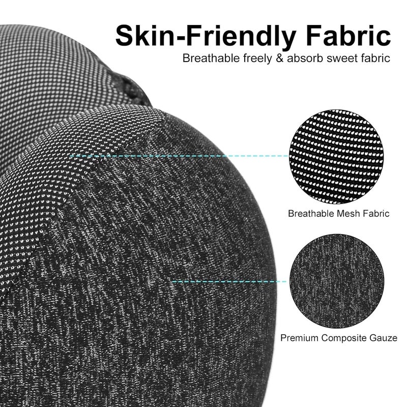 Waqif waqif Memory Foam Pillow for Travel with Hood, Adult Airplane Portable Pillow for Head Rest Neck Support, Office Cars Trains Long Flights Sleeping (Deep Grey) - Image 3