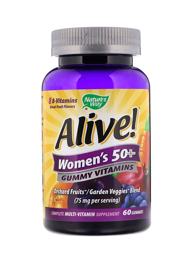 Nature's Way, Alive! Women's 50+ Gummy Vitamins, Fruit Flavors, 60 Gummies - Image 1