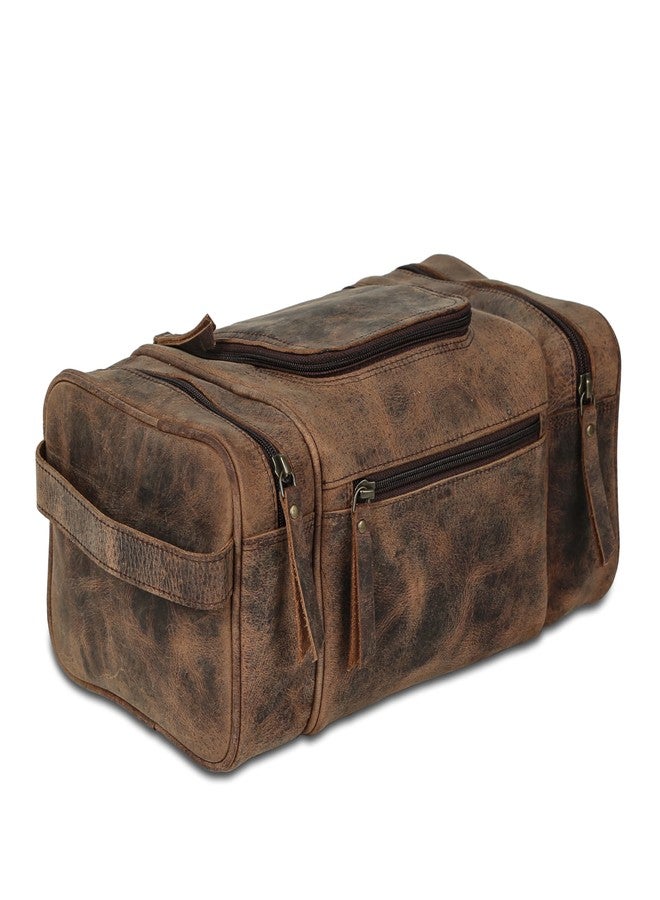 KomalC Extra-Large Leather Toiletry Bag for Men & Women - Luxury Travel Dopp Kit with Multi-Compartment Storage, Waterproof Lining & Premium YKK Zippers - Unisex Toiletry & Cosmetic Organizer - Image 1