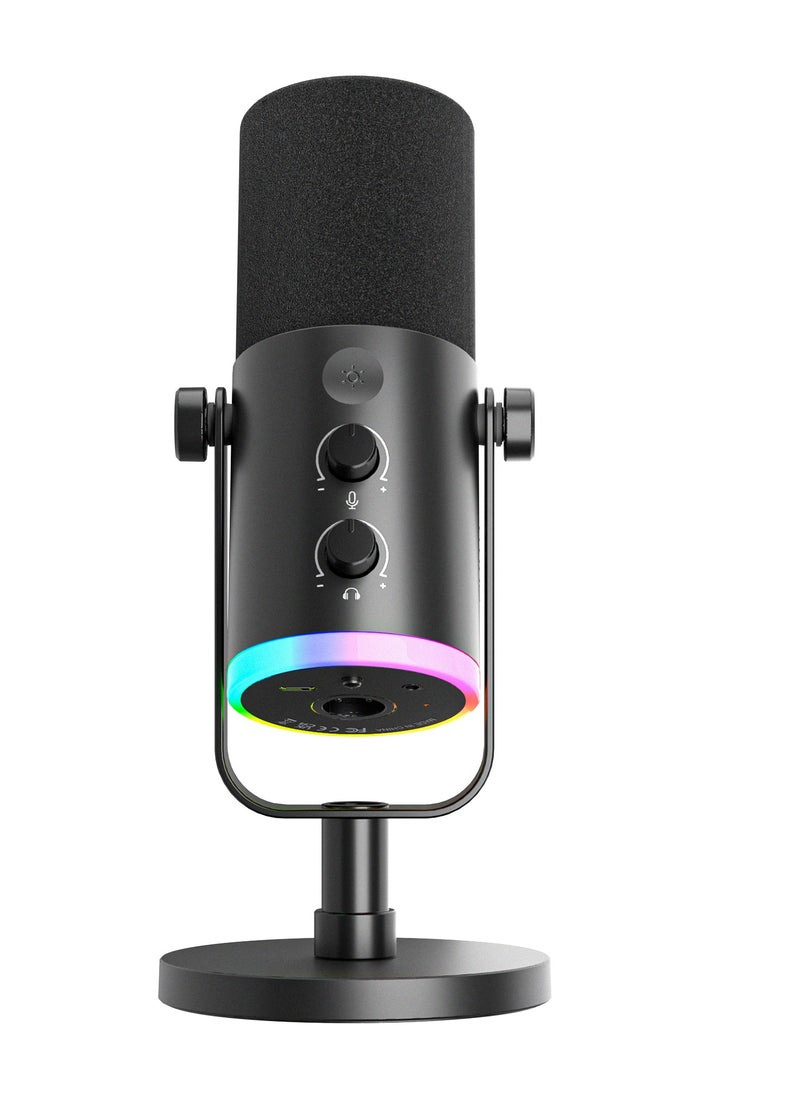 فيفين - مايكروفون FIFINE AM8 NEO الديناميكي XLR/USB-C مع إضاءة RGB ومراقبة فورية - Image 1