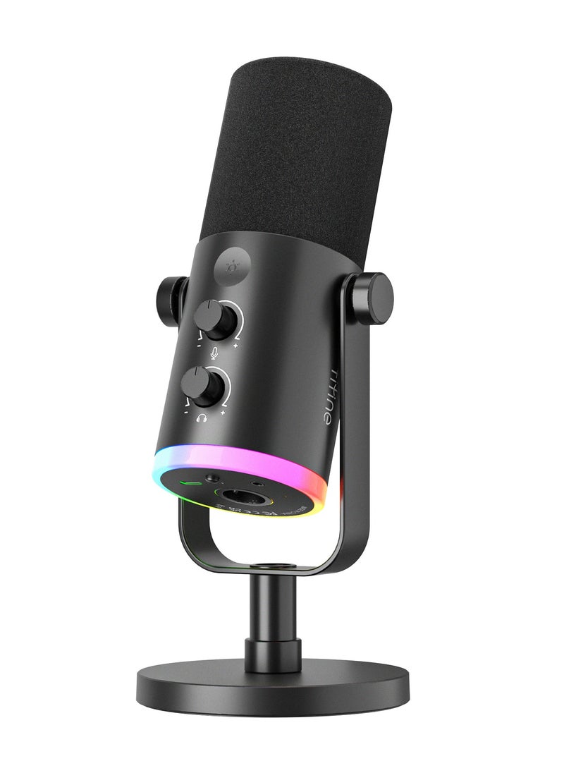 فيفين - مايكروفون FIFINE AM8 NEO الديناميكي XLR/USB-C مع إضاءة RGB ومراقبة فورية - Image 1