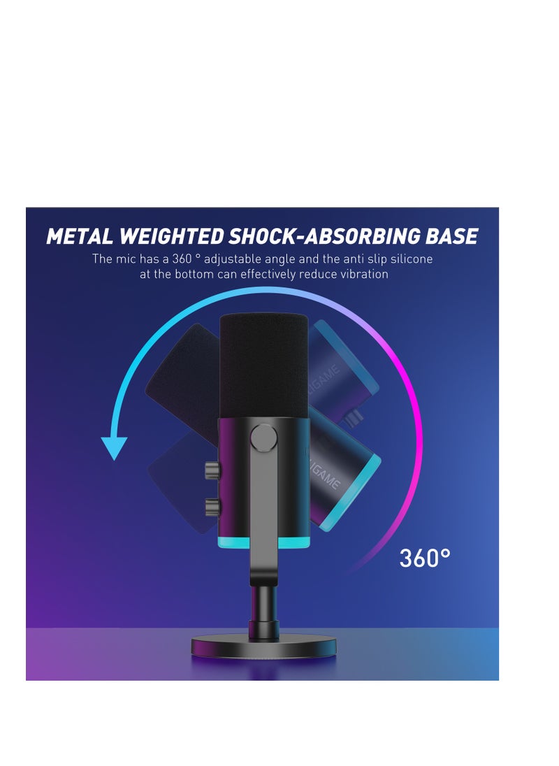 فيفين - مايكروفون FIFINE AM8 NEO الديناميكي XLR/USB-C مع إضاءة RGB ومراقبة فورية - Image 1
