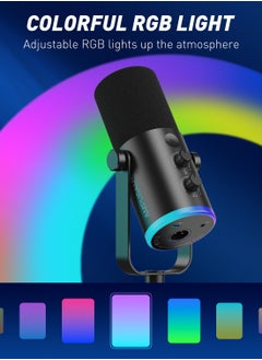 FIFINE FIFINE AM8 NEO XLR/USB-C Dynamic Microphone with RGB Lighting & Real-Time Monitoring  - Image 5
