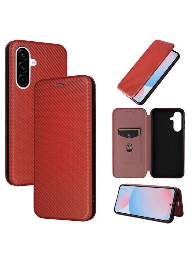 S-TOP Case For Samsung Galaxy A56 5G Carbon Fiber Texture Flip Leather Phone Case - Image 1