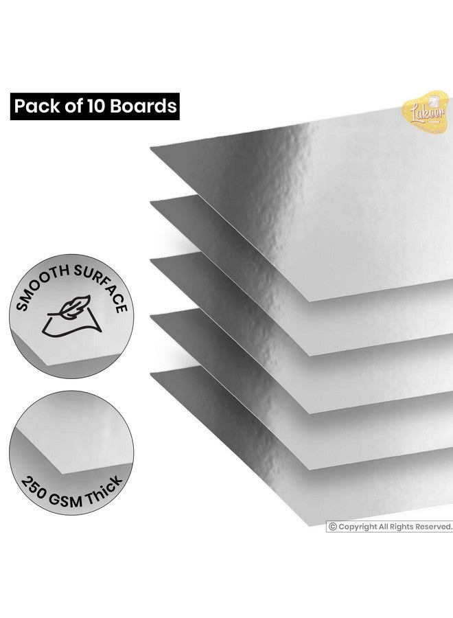 Lakeer A4 Silver Foil Cardstock Paper, 250 GSM, Pack of 10 Sheets, Reflective Mirror Cardstock For Art & Craft, Card Making, Scrapbooking, etc - Image 4