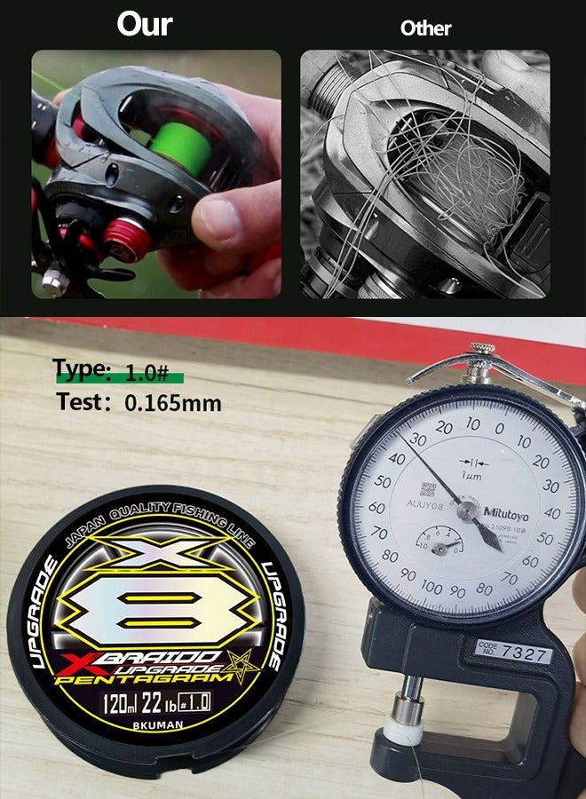 Fishing Superior Braided Fishing Line, Upgraded Green 8 Strand 200m PE Superline (2.0#) - Image 4