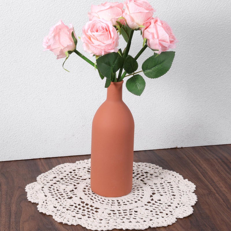 Zyghjort Crochet Doilies, 2 Pcs 11.8 Inch Round Cotton Doilies for Tables Vintage Handmade Lace Placemats Knitted Tablecloth for Home Kitchen Dining Room Wedding Party Decoration (Beige) - Image 4