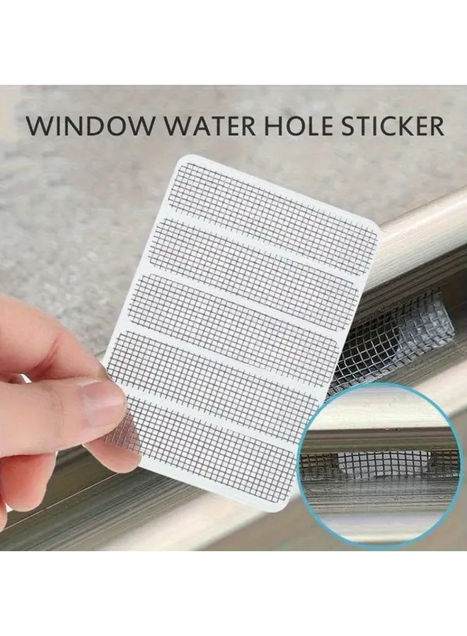 30 قطعة من لصق الألياف الزجاجية الرمادية ذاتية اللصق لترميم شباك النوافذ، شريط شبكة مضاد للبعوض - Image 5