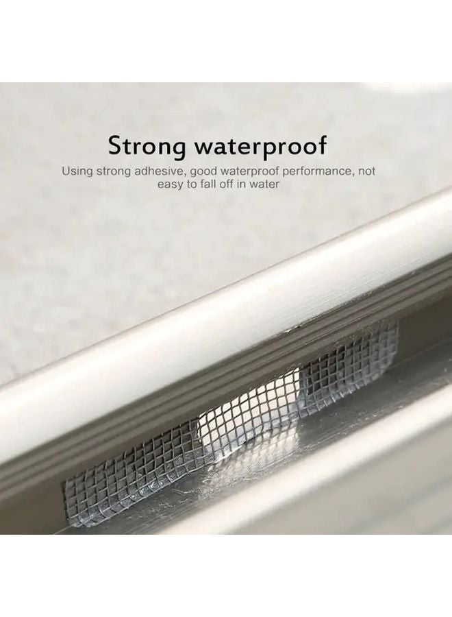 30 قطعة من لصق الألياف الزجاجية الرمادية ذاتية اللصق لترميم شباك النوافذ، شريط شبكة مضاد للبعوض - Image 4