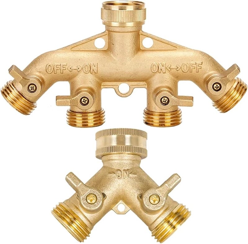 4 طريقة الولايات المتحدة الأمريكية نحاس حديقة خرطوم مقسم Y نوع ماء موصل للحنفية الخارجية - Image 5