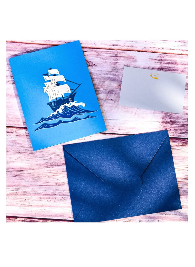 3D Pirate Ship Pop-Up Card, Handmade Sailboat Greeting Card for Kids, Perfect for Birthdays, Graduations, Anniversaries, Business, and All Occasions. - Image 5