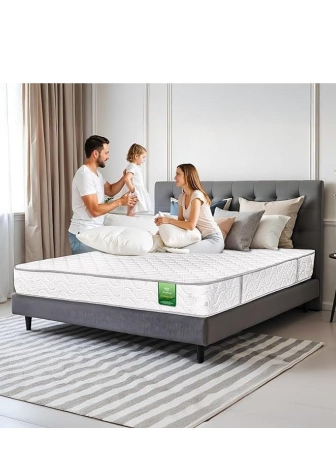 EASELIVING مرتبة أورثوبيديك بحجم كوين - مرتبة متوسطة الصلابة بسُمك 22 سم مع قماش قابل للتهوية | مرتبة أورثو بنيل قابلة للعكس مع تخفيف الضغط لجميع أوضاع النوم | ضمان 3 سنوات (160 × 200 سم) - Image 1