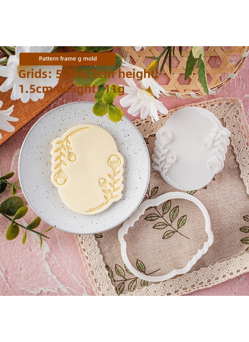 1 x 5 pcs Korean Style Fondant Cookie Mold for Wedding PC0668-Pattern Frame G
