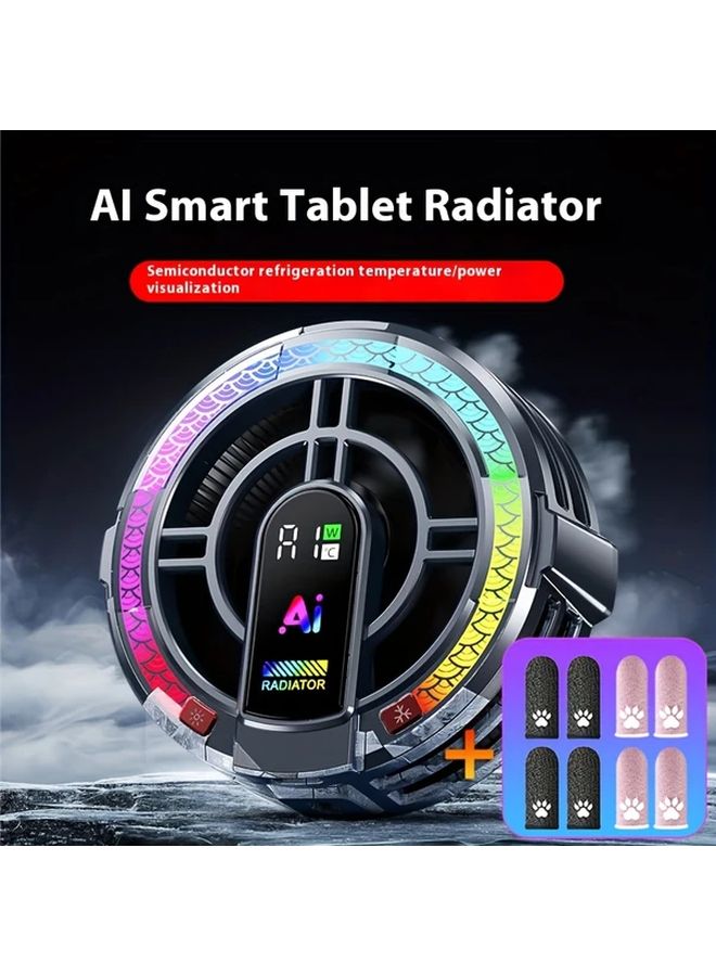 Tablet Cooler TH06 Semiconductor AI Temperature Control Magnetic Fan 5V 9V 3A with 4 Pair Game Thumb Sleeves - Image 4