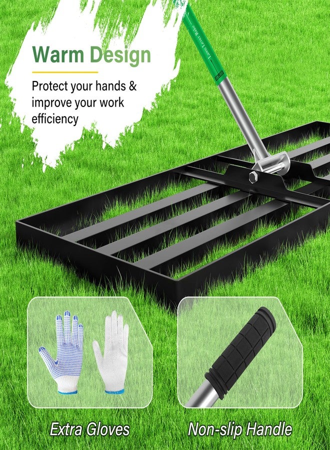 Ansgery Lawn Leveling Rake 36X10 inch,Extra Wide Lawn Leveler,78" Levelawn Tool,Adjustable Steel Extended Handle Lawn Level Tool,Heavy Duty Yard Leveling Rake Suit for Garden,Golf Lawn and Farm - Image 3