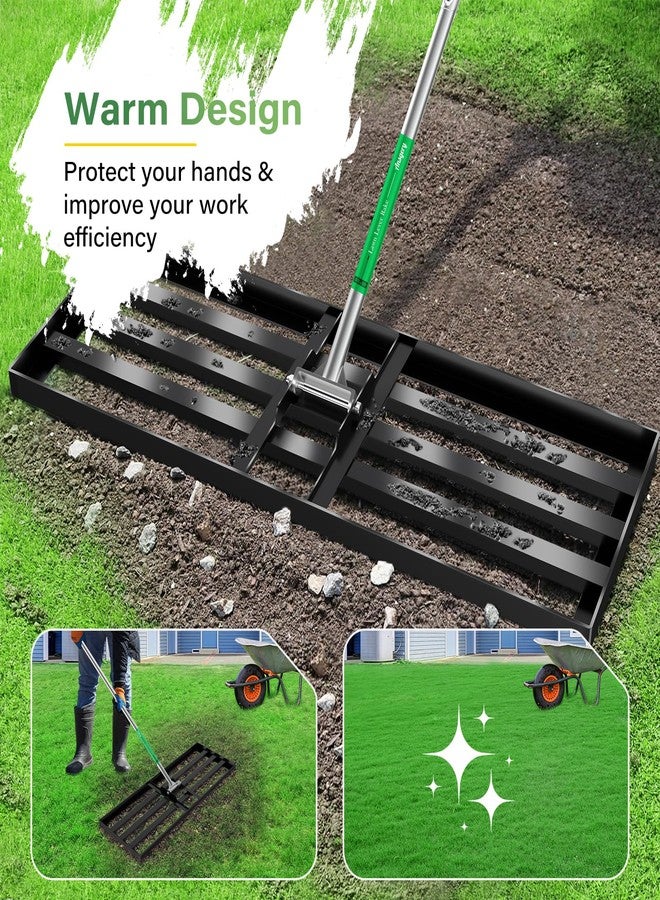 Ansgery Lawn Leveling Rake 36X10 inch,Extra Wide Lawn Leveler,78" Levelawn Tool,Adjustable Steel Extended Handle Lawn Level Tool,Heavy Duty Yard Leveling Rake Suit for Garden,Golf Lawn and Farm - Image 2
