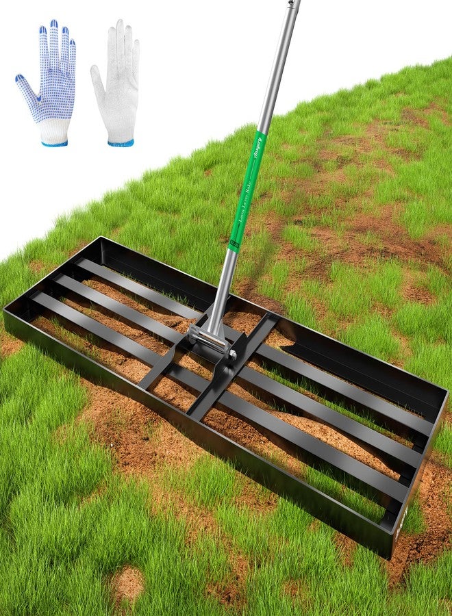 Ansgery Lawn Leveling Rake 36X10 inch,Extra Wide Lawn Leveler,78" Levelawn Tool,Adjustable Steel Extended Handle Lawn Level Tool,Heavy Duty Yard Leveling Rake Suit for Garden,Golf Lawn and Farm - Image 1