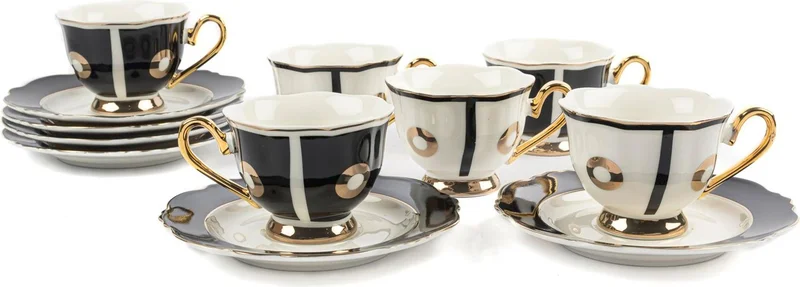 Mikasa Moor Bahia Black 6-Piece Coffee Cup Set 90CC