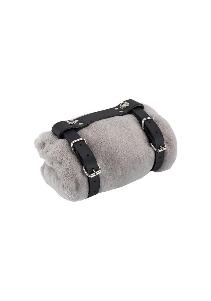 GARGOYLE BELLS Black Leather Blanket Holder - 2 Pack - Image 2
