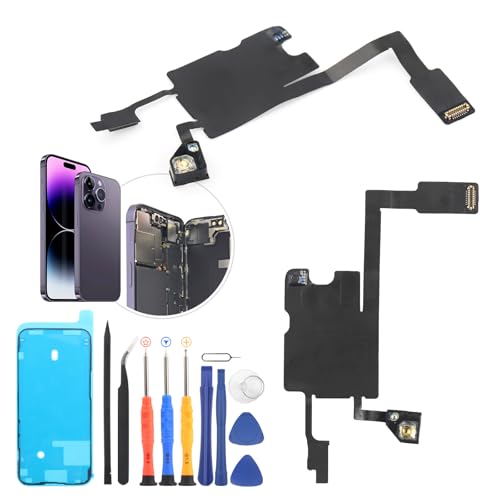 YWLRONG Earpiece Speaker for iPhone 14 Pro Max Ear Speaker Replacement for A2894 A2651 A2893 A2895 Light Proximity Sensor Flex Cable Earphone Speaker Assembly with Tools - Image 1