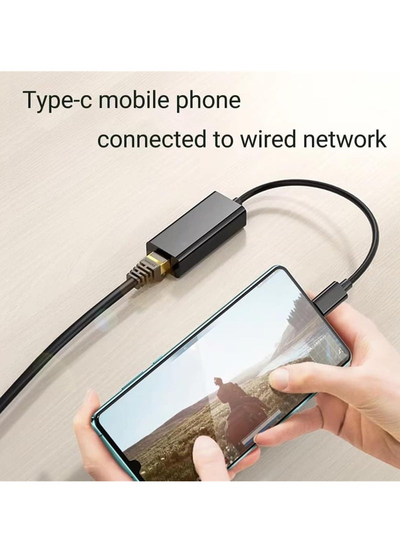 SOLARAE USB C to Ethernet Adapter, Type C to RJ45 Network LAN Wired Ethernet Adapter Converter Cable for MacBook Pro/Air, iPad Pro/Air, XPS, Galaxy S20 - Image 4