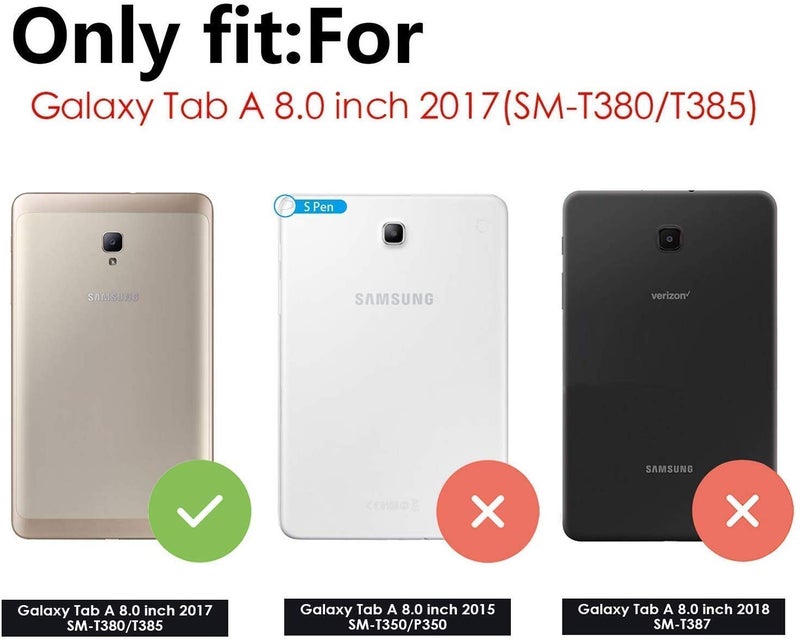 TGK غطاء خلفي ناعم بتصميم بسيط ومظهر غير لامع لجهاز سامسونج جالاكسي تاب A 8 بوصة طراز SM-T380 / SM-T385 (إصدار 2017) باللون الأسود - Image 4