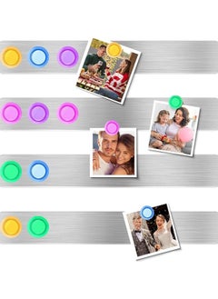 Generic 4PCS Magnetic Bulletin Board, Frameless Iron Board Strips Memo Board Bar Adhesive Backing Stainless Whiteboard Strips for Walls,Metal Strip for Magnets,16PCS Magnet for Classroom Office Kitchen  - Image 1