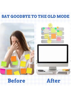Generic 4PCS Magnetic Bulletin Board, Frameless Iron Board Strips Memo Board Bar Adhesive Backing Stainless Whiteboard Strips for Walls,Metal Strip for Magnets,16PCS Magnet for Classroom Office Kitchen  - Image 4