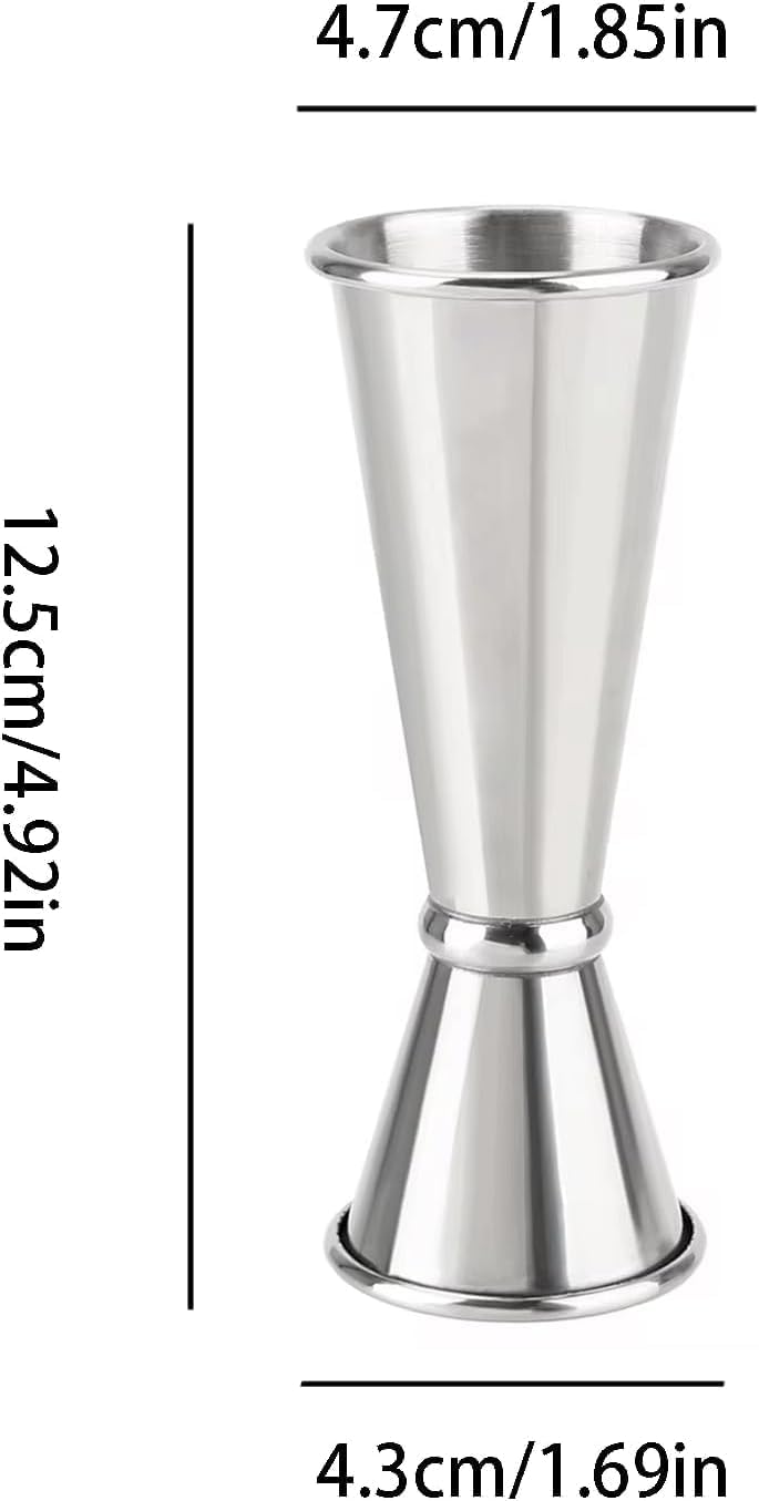 MeeTo Stainless Steel PEG Maker Cup, Double Sided PEG Measuring Glass Cocktail Bar Jigger Japanese & Normal Style Mini Cup 60/30ml for Drinking Party Celebration (1, Combo) - Image 3