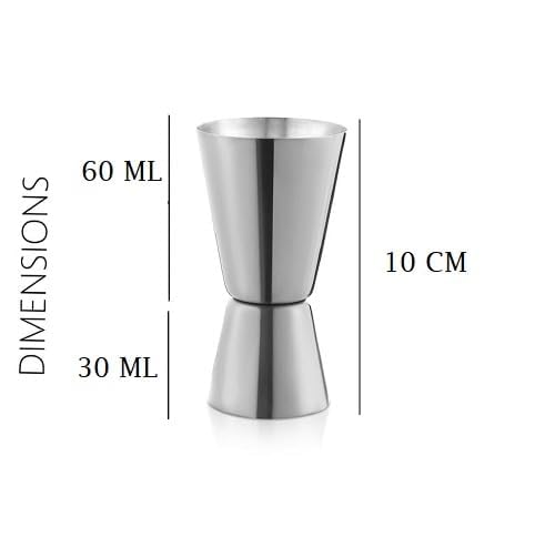 MeeTo Stainless Steel PEG Maker Cup, Double Sided PEG Measuring Glass Cocktail Bar Jigger Japanese & Normal Style Mini Cup 60/30ml for Drinking Party Celebration (1, Combo) - Image 5