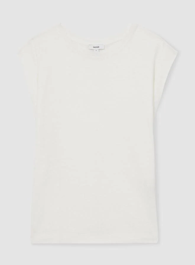 REISS Sleeveless Linen Tee