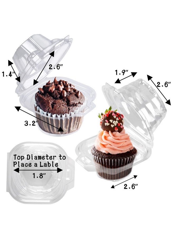 NPLUX 25 Pack Individual Cupcake Containers Plastic Cupcake Boxes Cupcake Holders Stackable Deep Dome Cupcake Carrier - Image 3