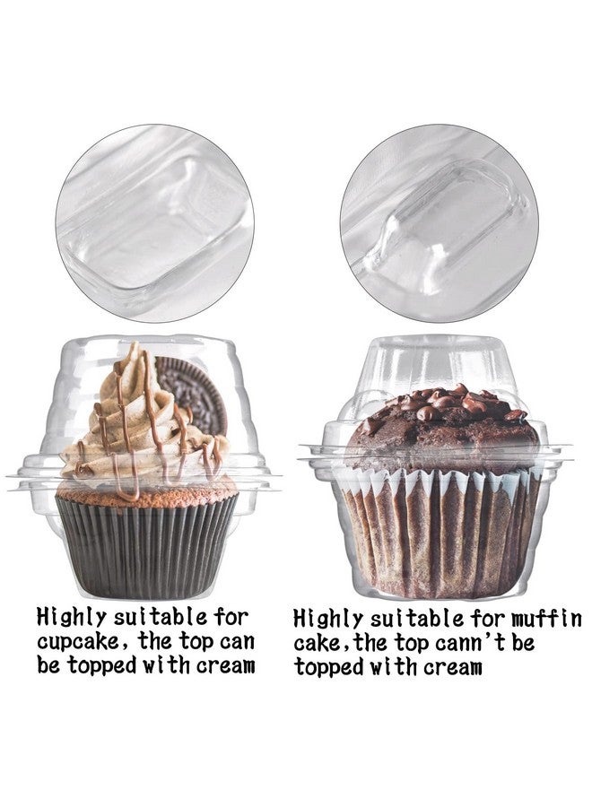 NPLUX 25 Pack Individual Cupcake Containers Plastic Cupcake Boxes Cupcake Holders Stackable Deep Dome Cupcake Carrier - Image 4
