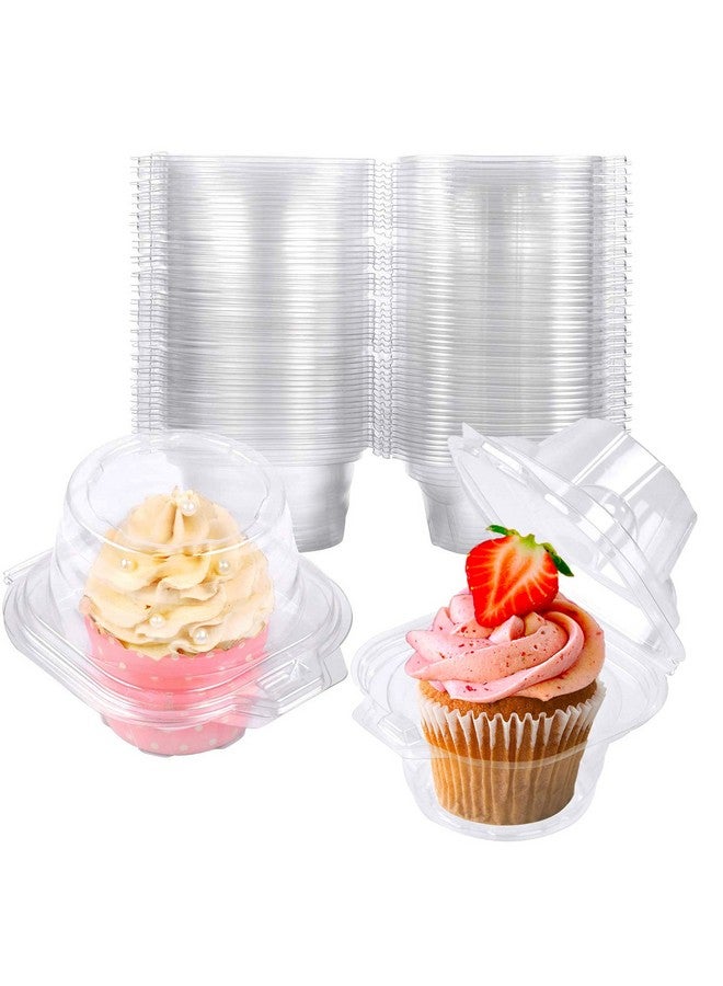 NPLUX 25 Pack Individual Cupcake Containers Plastic Cupcake Boxes Cupcake Holders Stackable Deep Dome Cupcake Carrier - Image 1