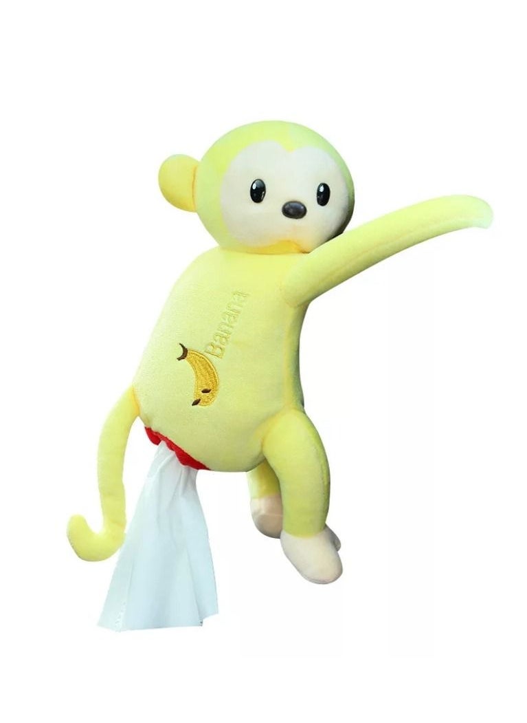 SFMW Car Hanging Tissue Box Monkey Design Light Yellow  - Image 2
