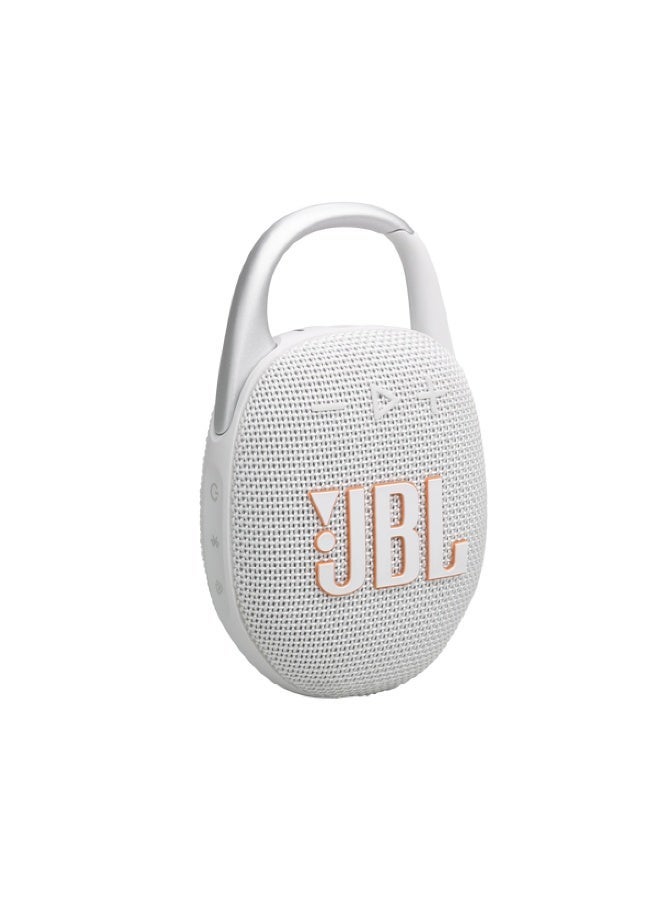 جي بي إل JBL Clip 5 Ultra-Portable Waterproof Bluetooth Speaker with Integrated Carabiner, Auracast™ & 15-Hour Playtime,White JBLCLIP5WHTAM white - Image 1