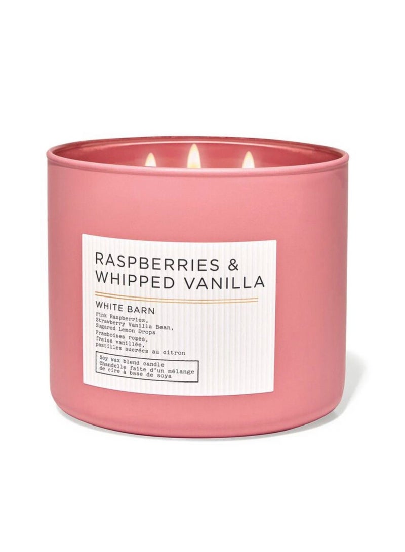 Raspberries & Whipped Vanilla 3-Wick Candle 411g